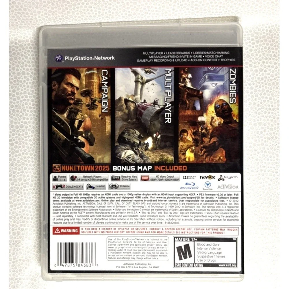 Call of Duty Black Ops/Black Ops II 2 Combo Pack (Sony Playstation PS3) Manual